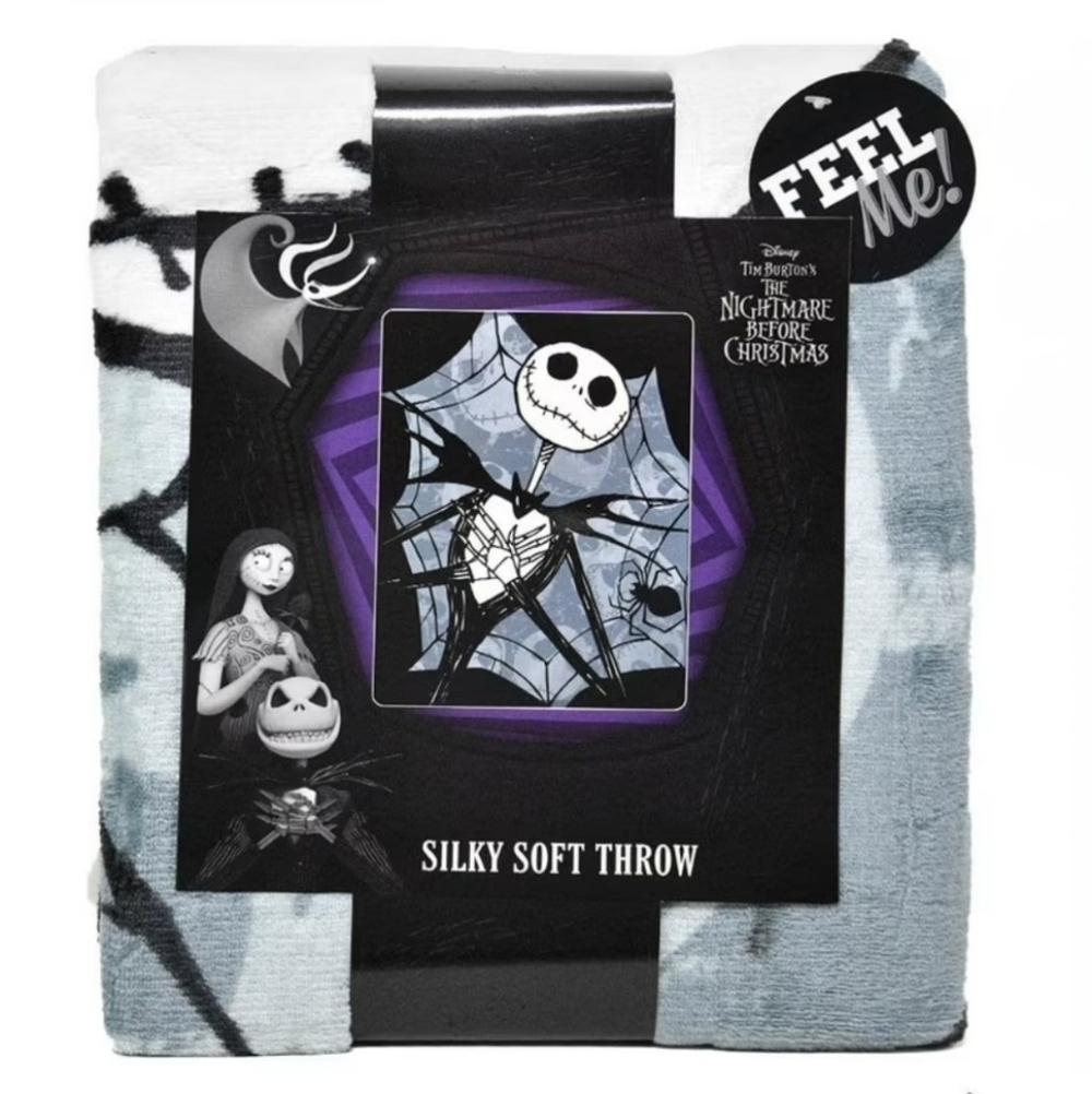 Disney Nightmare Before Christmas Jack Skellington Silky Soft Throw Blanket